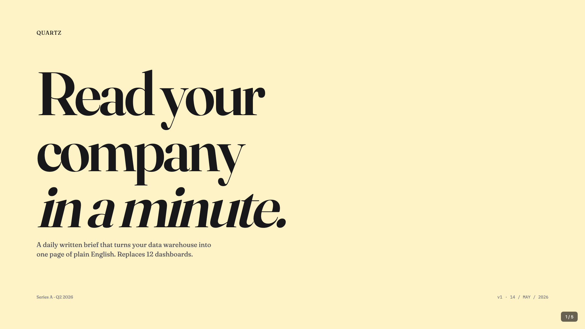 Quartz pitch deck